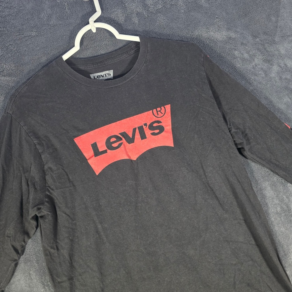Levis Long Sleeve T-Shirt Mens Medium Black SFCA‎ 1873 Graphic Tee